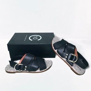 DEREK LAM 10 CROSBY Ally Sandal in Black, Size 8.5